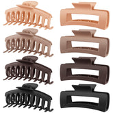 Ganchos TOCESS grandes para cabello neutro beige mate, sujeción firme para peinados variados.
