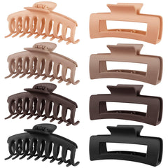 Ganchos TOCESS grandes para cabello neutro beige mate, sujeción firme para peinados variados.