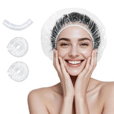TodHeei disposable shower cap 100pcs pack keeps hair dry during travel.