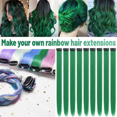 TOFAFA st patricks day clip-in extensions add festive color