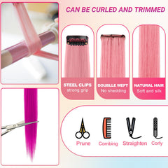 TOFAFA heat-resistant synthetic hair extensions ready for straightening or curling
