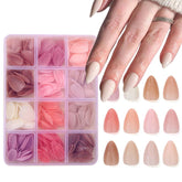 TOGZOM Uñas almendra con kit de 15 tallas para ajuste cómodo en casa.