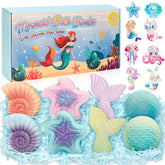 Toidgy Mermaid bath bombs show a surprise toy inside during bath time.
