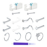 TOKRING nose piercing kit components ready for safe at-home piercing.