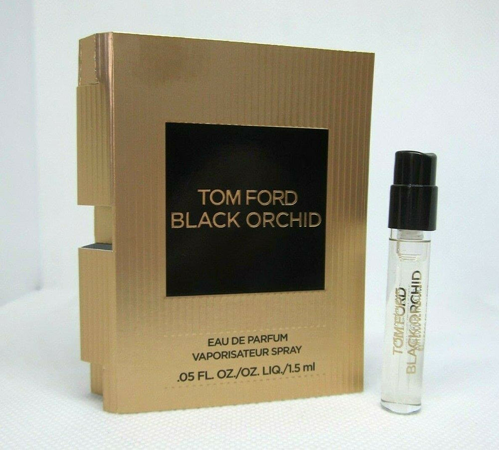 Tom Ford Black Orchid promo vial with elegant spray, perfect for on-the-go fragrance testing.