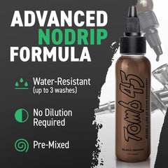 Tomb45 no-drip spray evenly applying to hairline and beard