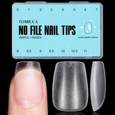 TOMICCA extensiones de uñas forma ataúd extra cortos, ideales para uñas cortas.