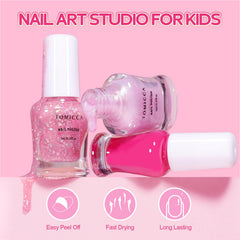 TOMICCA Kids Nail Polish, fórmula no tóxica y base de agua para juego seguro.