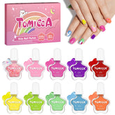 Pintauñas infantil TOMICCA con 10 colores para diseños divertidos y seguros.