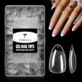 Puntas de uñas almendra corta de TOMICCA con acabado mate para manicura casera elegante