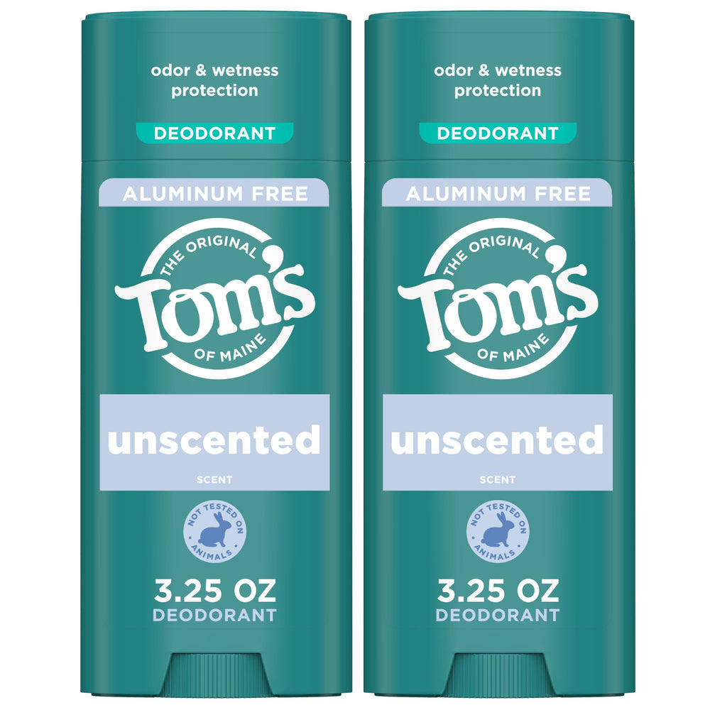 Tom's of Maine Desodorante sin fragancia mostrado en la aplicación clara para uso diario