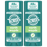 Tom's of Maine North Woods, frente de la botella, protección duradera.