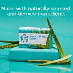 Close-up of Tom's of Maine fragrance-free bar showing creamy texture.