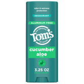 Tom's of Maine Cucumber Aloe deodorant stick provides aluminum-free, all-day freshness.