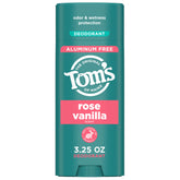 Tom's of Maine Rose Vanilla deodorant stick front view showing compact design for daily freshness