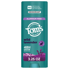 Tom's of Maine Wild Lavender deodorant stick closeup showcases premium formula and fresh scent