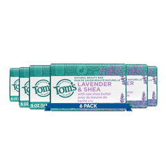 Tom's of Maine Lavender & Shea beauty bar close-up showing gentle cleansing and fragrance