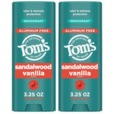 Tom’s of Maine Sandalwood Vanilla desodorante en barra, aplicación limpia para uso diario