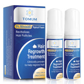 TOMUM 5% Minoxidil Foam bottle and pump for precise daily dosing.