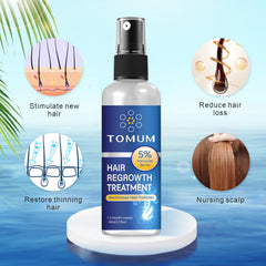 Tomum Minoxidil bottle with ingredients label highlighting the 5% formula.