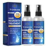 Tomum Minoxidil spray bottle close-up showing the 5% formula for thinning hair.
