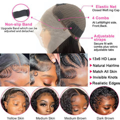TONHONK pre-plucked hairline detail enhances natural look.