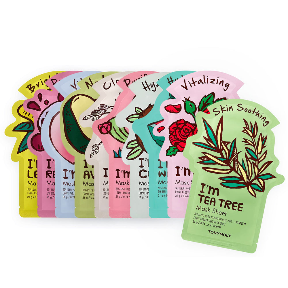 TONYMOLY I'm Sheet Mask Red Wine nourishes with hydration for a refreshed, glowing complexion.