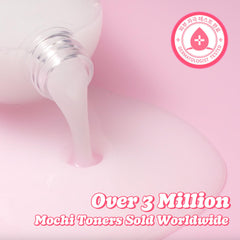 TONYMOLY Mochi Milky Toner ceramide close-up emphasizing moisture barrier support.