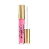 Too Faced Lip Injection Extreme Bubblegum Yum gloss application showing immediate fullness and glossy shine.