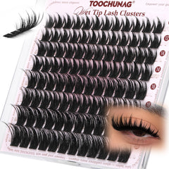 TOOCHUNAG anime lash clusters 12-20mm in D-Curl for versatile looks.