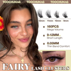 TOOCHUNAG curl 9-12mm cluster lashes create a lifted natural curl for daily wear