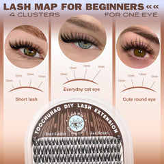 TOOCHUNAG Flora lash tweezers used for precise cluster placement.