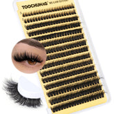 TOOCHUNAG Fluff 80D lashes closeup for natural, voluminous look without heaviness.