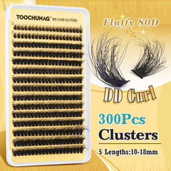 TOOCHUNAG Fluff 80D lashes full look demonstrates wispy drama with lightweight comfort.