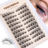 TOOCHUNAG lash clusters showcasing 3D wispy C-curve band for natural texture