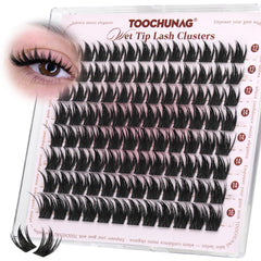 TOOCHUNAG manga lash clusters 12-16mm in natural D curl for subtle volume.