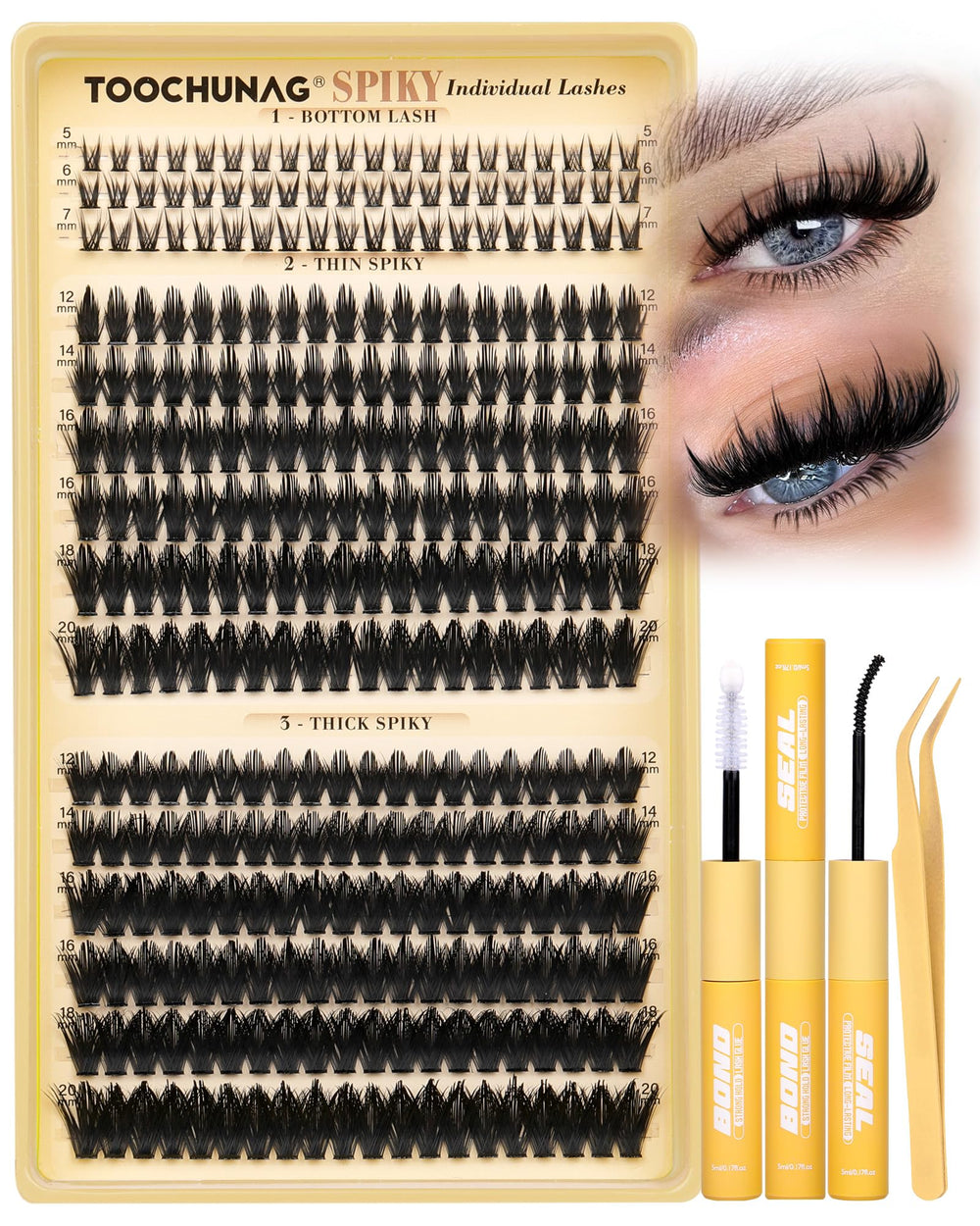 TOOCHUNAG manga lash clusters 300pcs for dramatic anime eyelash looks