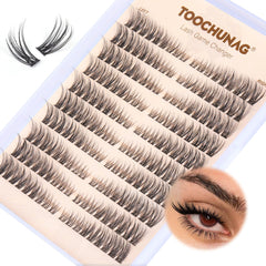 TOOCHUNAG natural lash clusters with C curl blend naturally for a gentle daily look
