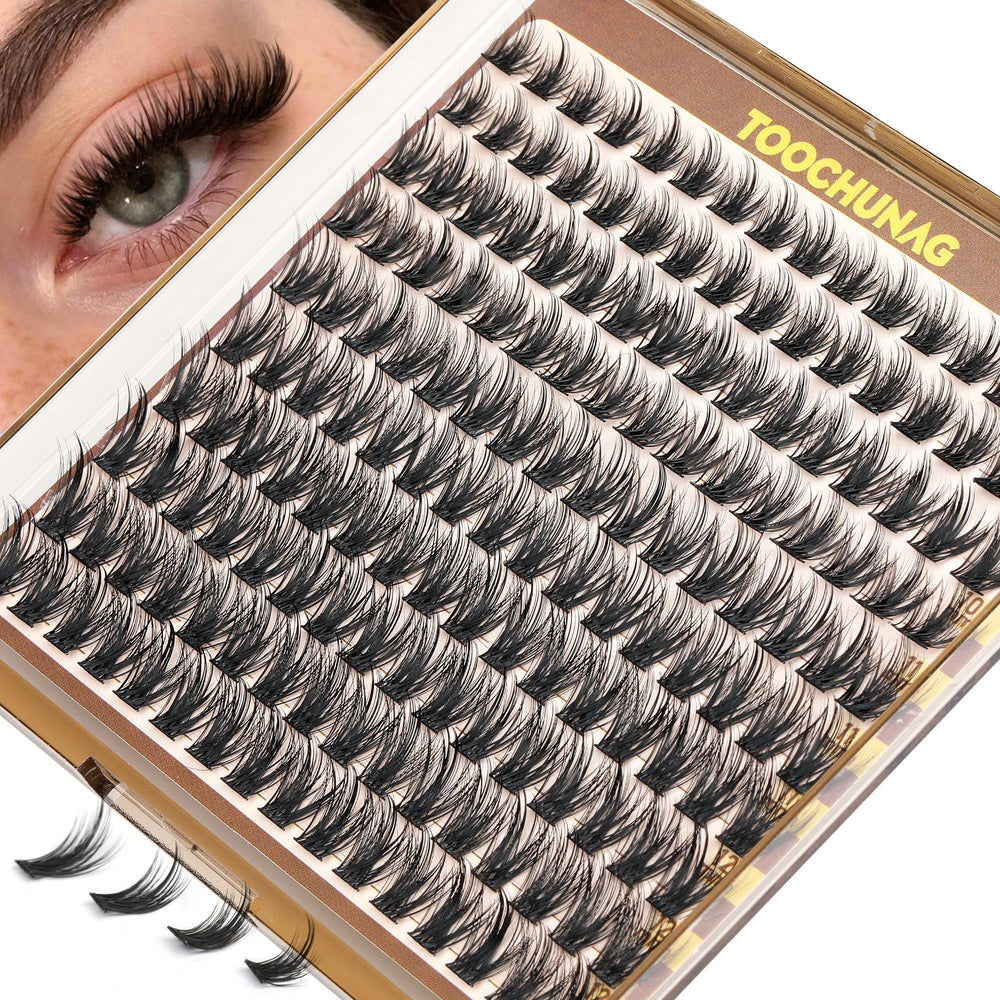 TOOCHUNAG natural manga lashes clusters 3D add subtle depth for a wispy everyday look