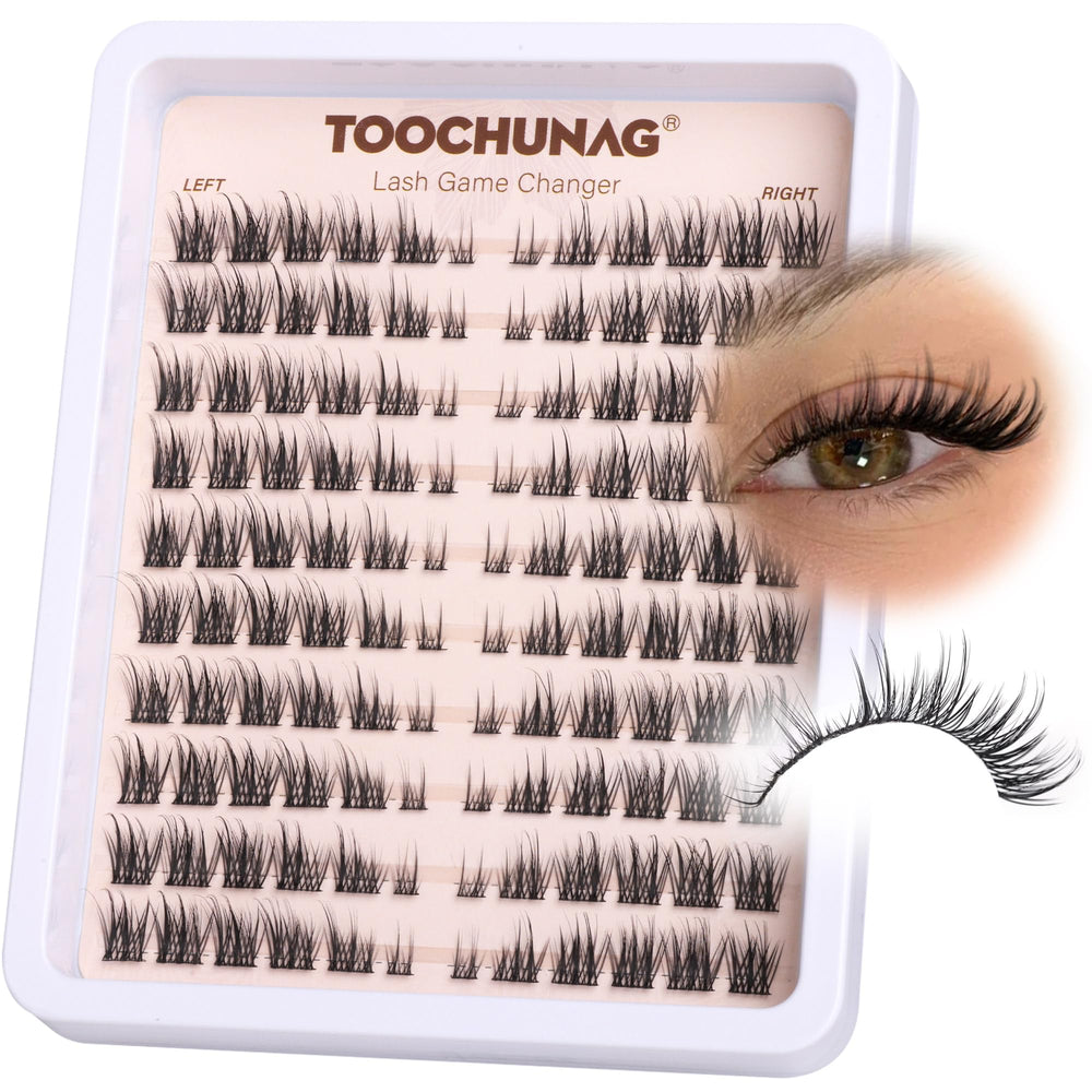 TOOCHUNAG wispy lash clusters in cat eye 3D style for natural volume and lift