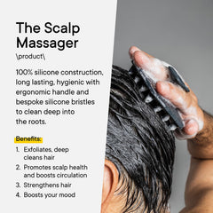 TOOLETRIES cepillo exfoliante masaje-capilar ergonómico para la ducha.