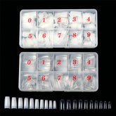 ToouYoun clear half-cover nail tips for a natural extension look