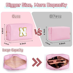 TOPEAST personalized patch cosmetic bag with gold glitter for a stylish birthday gift
