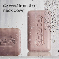 Topicals Faded cleansing bar lather during use, delivering hydrating cleanse.