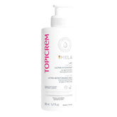 Topicrem GIGATEMP Mela bottle front view for easy application