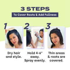 Toppik Thickener spray black bottle hides scalp show-through discreetly