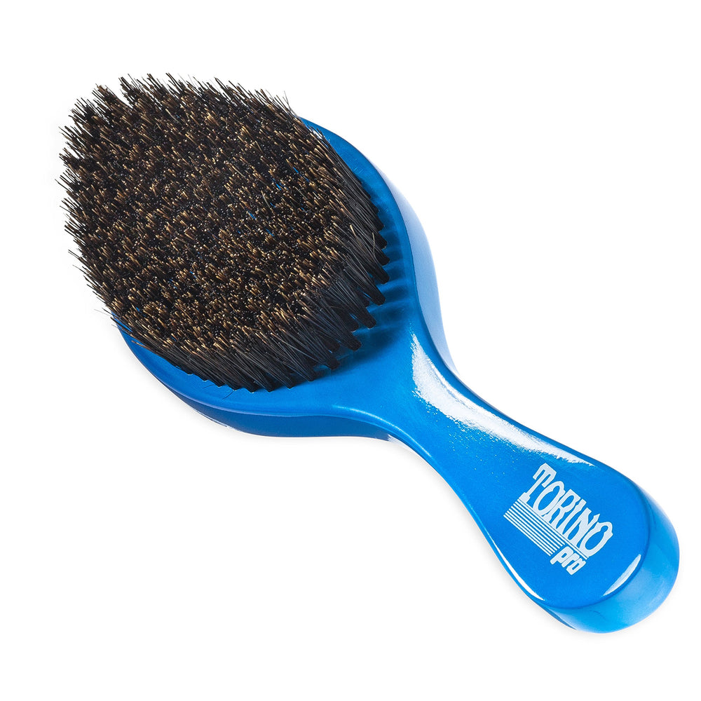 Torino Pro 350 blue medium curve waves brush for improved grip and quicker waves