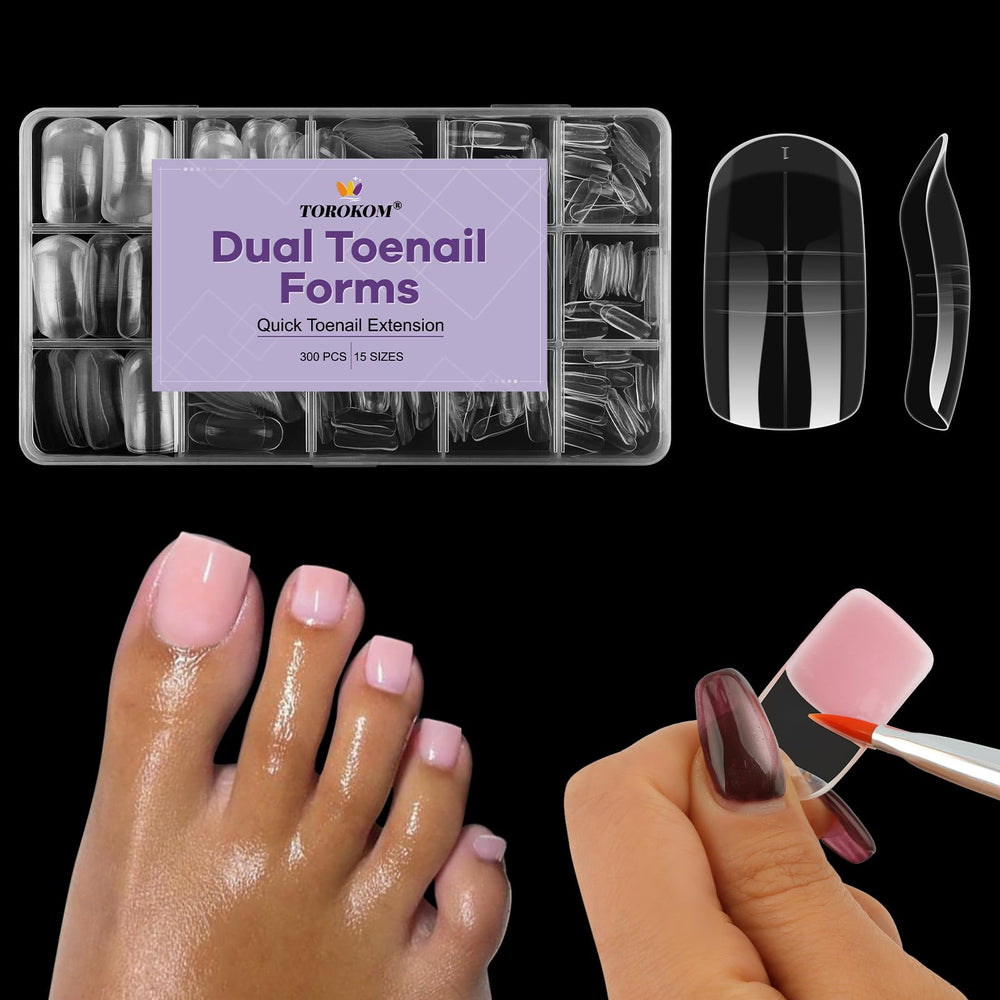 TOROKOM formas uñas pie cuadradas, 300 unidades para extensiones duraderas.