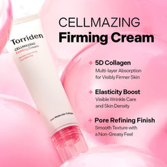 Torriden Cellmazing cream jar sideview highlights smooth texture and non-greasy finish.