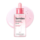 Torriden CELLMAZING bottle visualizes pore refinement and lightweight hydration.